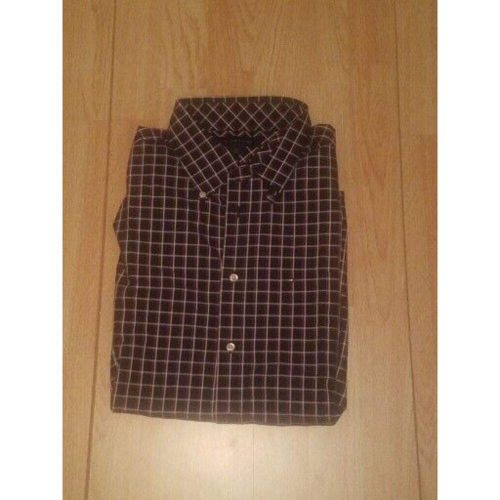 Tommy Hilfiger Mens Size L Red White & Black Gingham‎ Plaid Button Down Shirt